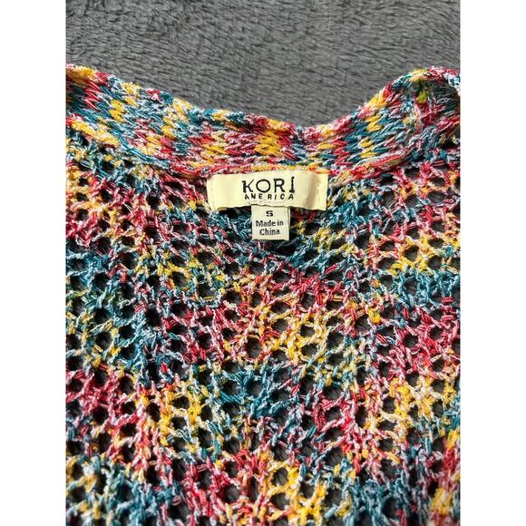 Kori America mesh style long sleeve wrap sweater, size S - Picture 3 of 9